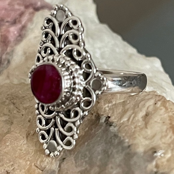New ⭐️ Ruby Sterling Silver Ring - Picture 4 of 11